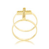 Francis 0.08ct CZ 14k Gold Contemporary Cross Ring