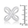 Christa 0.4ct CZ Rhodium Pave X Ring