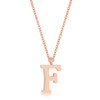 Elaina Rose Gold Stainless Steel F Initial Necklace