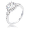 2.97Ct Rhodium Plated Classic Cushion Cut Halo Ring