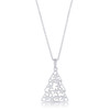 .2 ct CZ Rhodium Christmas Tree Pave Holiday Pendant