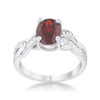 Justine 2ct Garnet CZ Rhodium Classic Oval Ring