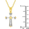 Goldtone Finish Baguette Cross
