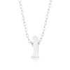 Rhodium Plated Finish Initial I Pendant