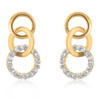 Goldtone Finish Triplet Hooplet Earrings