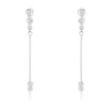 1.2Ct Graduated Rhodium Plated Drop Cubic Zirconia Earrings.