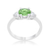 Miranna 1.2ct Peridot CZ Rhodium Classic Oval Ring