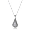 .37 Ct Tear Drop Rhodium Pendant Necklace with CZ