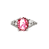 3.25ct. Rhodium Plated Raspberry Sparkle CZ Ring