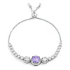 Graduated Lavender & Clear CZ Bolo Style Tennis Bracelet
