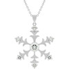 Rhodium Plated Snowflake Pendant