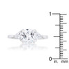 Shonda 1.8ct Clear CZ Rhodium Cushion Classic Statement Ring