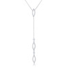 Carmela 0.6ct CZ Rhodium Classic Drop Lariat Necklace