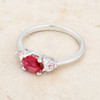 Miranna 1.2ct Fuchsia CZ Rhodium Classic Oval Ring