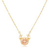 Gold Plated Reversible Champagne CZ Reindeer Pendant
