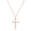Dainty Art Deco Rose Gold Plated Clear CZ Cross Pendant