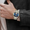 Color: BRONZE - Relogio Masculino Top Brand Mens Luxury Watch Stainless Steel Luminescence Clock Ca