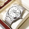Color: Rose - UTHAI Men Watch Light Luxury Brand Stainless Steel Double Calendar Waterproof Male Bu