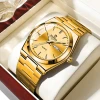 Color: Rose - UTHAI Men Watch Light Luxury Brand Stainless Steel Double Calendar Waterproof Male Bu