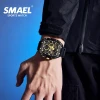 Color: BRONZE - SMAEL 8109 New Men's Watch Multifunctional Sports 50M Waterproof Dual Display LED N