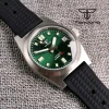 Color: khaki - Tandorio Black/Blue/Green Sunburst Dial NH35A 38mm Automatic Men's Watch 200M Brushe