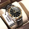 Color: Coffee - POEDAGAR Luxury Business Man Wristwatch Waterproof Luminous Date Week Men Watch For