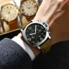 POEDAGAR Luxury Military Watch For Men Waterproof Luminous Leather Man Watch Quartz High Quality Me