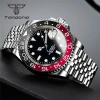 Color: Brown - Tandorio NH35A Date Stainless Steel 40mm Dive Automatic Men Watch Sapphire Crystal R