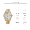 Color: Silver - Fashion Hip-hop Cuban Bracelet & Men's Steel Band Faux Diamond Watch, Fashion Men's