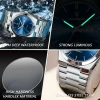 Color: BRONZE - POEDAGAR Luxury Watch For Man Waterproof Luminous Date Week Stainless Steel Men Wat