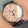 Color: Green - Corgeut 42mm Automatic Men's Watch Date Day Month Year Rose Gold Dial Multifunction 