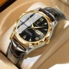 Color: Brown - POEDAGAR Luxury Business Man Wristwatch Waterproof Luminous Date Week Men Watch For 
