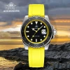 Color: Coffee - ADDIESDIVE Rotatable Bezel Watch For Men 41mm Quartz Watch Stainless Seel BGW9 Lumi