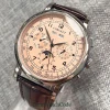 Color: Sky blue - Corgeut 42mm Automatic Men's Watch Date Day Month Year Rose Gold Dial Multifuncti