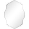 Modern Frameless 32 x 24 inch Scalloped Beveled Accent Bathroom Mirror