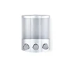 Gray Heavy Duty Plastic Three Chamber Wall Mount Soap Dispenser