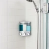 Gray Heavy Duty Plastic Three Chamber Wall Mount Soap Dispenser