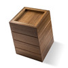 10" Traditional Solid Teak Small Waste Basket
