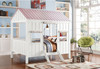 Pink and White Full Bed Frame