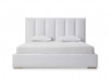 Queen White Upholstered Channel Tufted Velvet Bed Frame