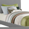 Solid Wood Twin Gray Upholstered Faux Leather Bed