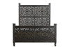 Black Distressed Solid Wood Queen Bed Frame