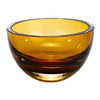 6" Amber Mouth Blown Crystal Thick Walled Bowl