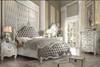 76" X 95" X 73" Vintage Gray Pu Bone White Wood Poly Resin Upholstery Queen Bed