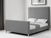 Gray Solid Wood Queen Upholstered Velvet Bed