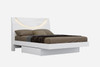 Solid Wood King White Bed