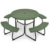 Green All Weather 8 Seater Picnic Table with Umbrella Hole