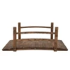 Solid Dark Wood 4-Ft Garden Bridge with Handrails
