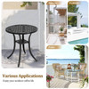 Round Weather Resistant Black Powder Coated Aluminum Outdoor Patio Bistro Table