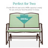 2 Seat Mesh Patio Loveseat Swing Glider Rocker with Armrests in Sage